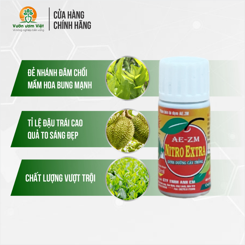 Phân bón vi lượng Nitro Extra - tổng hợp sinh khối đầy đủ tất cả dinh dưỡng cho cây trồng
