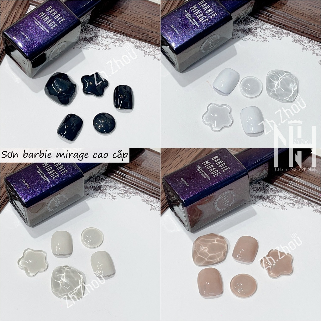 Sơn cao cấp Barbie, sơn đen, trắng, trắng ngà, thạch nude, sơn gel chính hãng