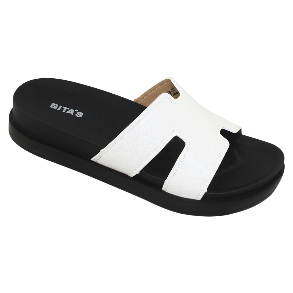 Ảnh Dép quai ngang nữ Bita's DORA.11 (Trắng + Đen + Kem + Vàng) 1