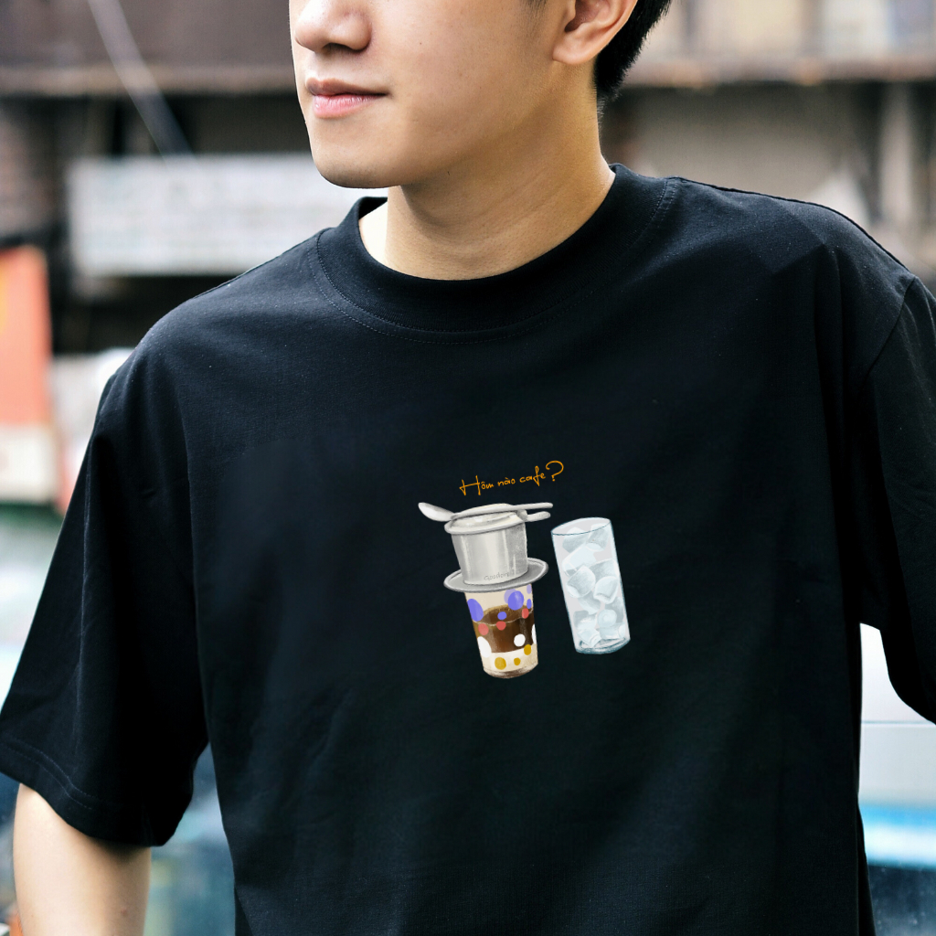 Áo thun Oversize cotton unisex nam nữ Goodore Cà phê Phin thoáng mát năng động thiết kế độc đáo