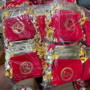 Combo 100 Túi Nhung Chữ LỘC PHÚC rút dây 7 x 9 đựng Xu, Trang Sức, Đồ Phong Thủy , Quà Tết