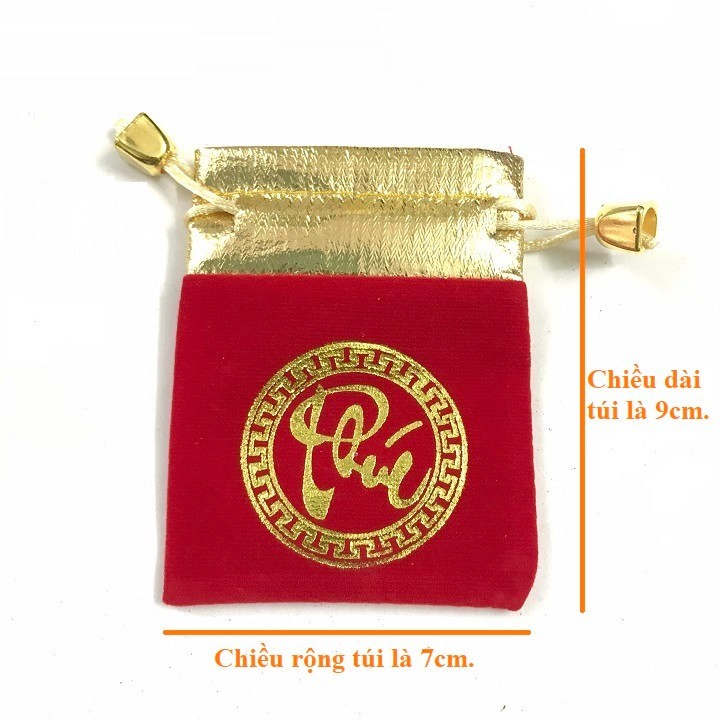 [HỎA TỐC] Combo 100 Túi Nhung Chữ LỘC PHÚC rút dây 7 x 9 đựng Xu, Trang Sức, Đồ Phong Thủy , Quà Tết