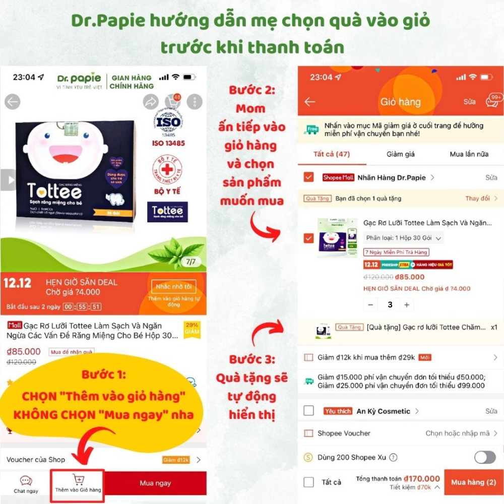 Ảnh Gạc Rơ Lưỡi Tottee Làm Sạch Và Ngăn Ngừa Các Vấn Đề Răng Miệng Cho Bé Hộp 30 Gói 2
