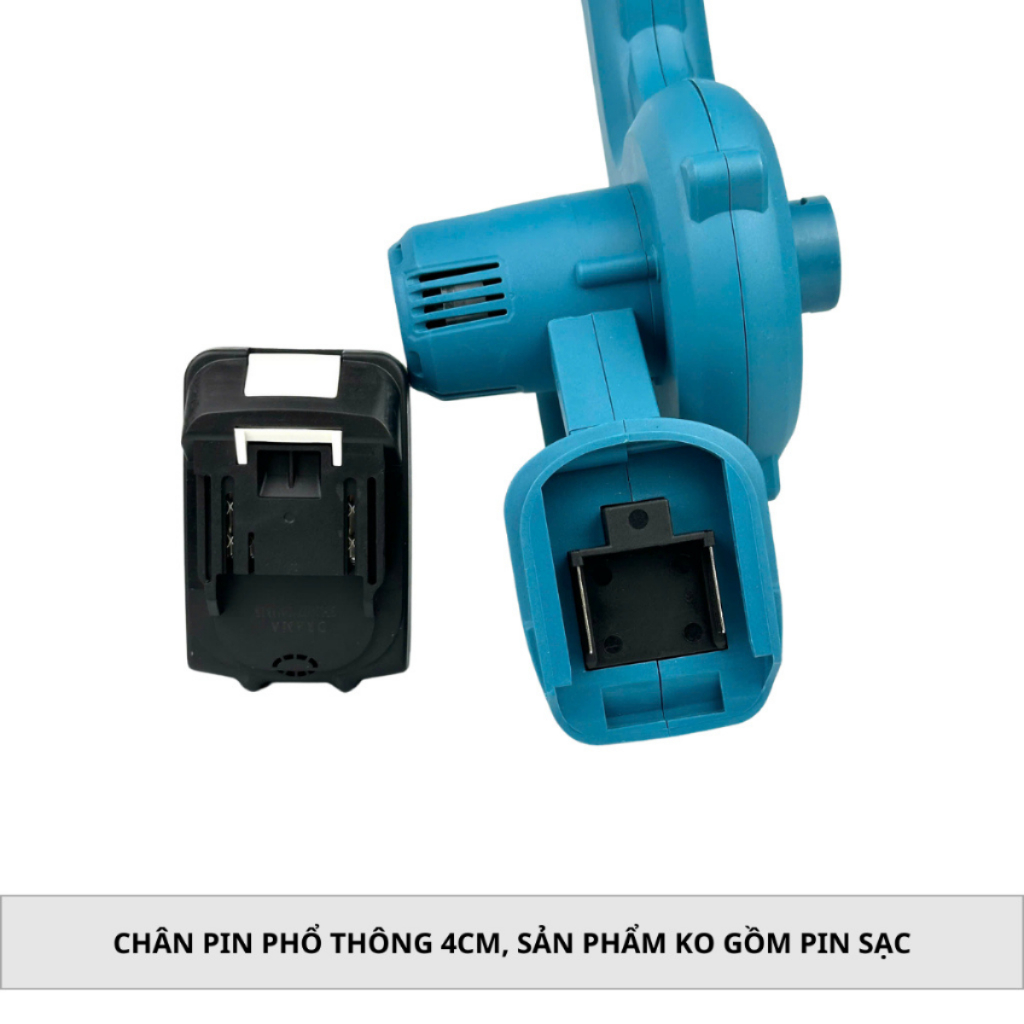 Thân máy thổi bụi pin Drama xanh dùng chân pin phổ thông 4cm, máy thổi hút bụi công suất lớn