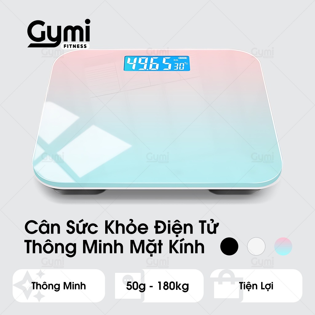 [Tặng Pin] Cân Sức Khoẻ Điện Tử Thông Minh, Mặt Kính Cường Lực, Nhiều Màu Sắc - CanSucKhoe02