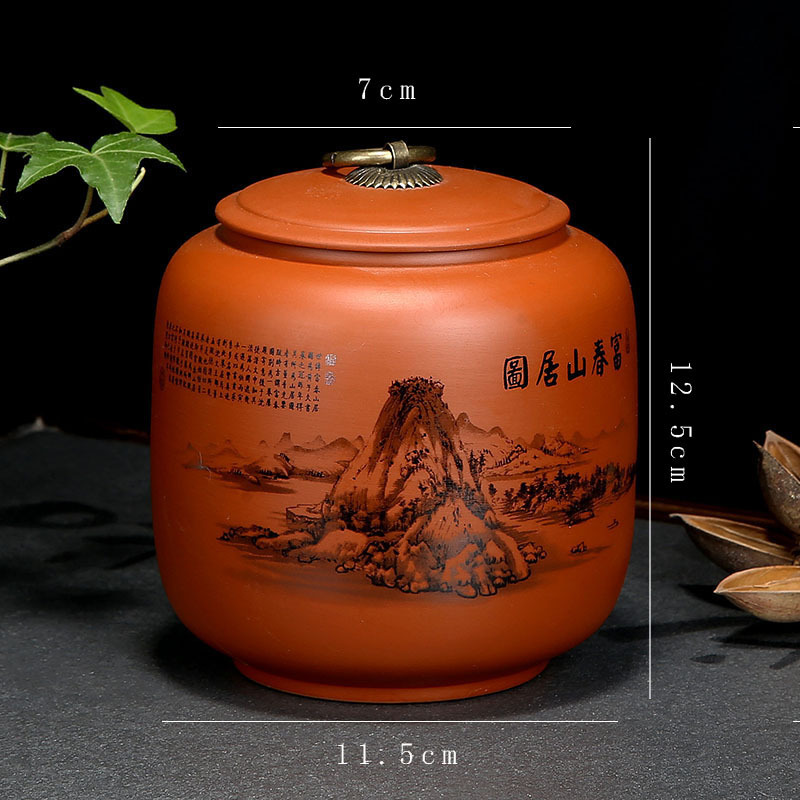 Hũ, Bình đựng trà bằng gốm tử sa 750ml (cỡ lớn, rất khít)