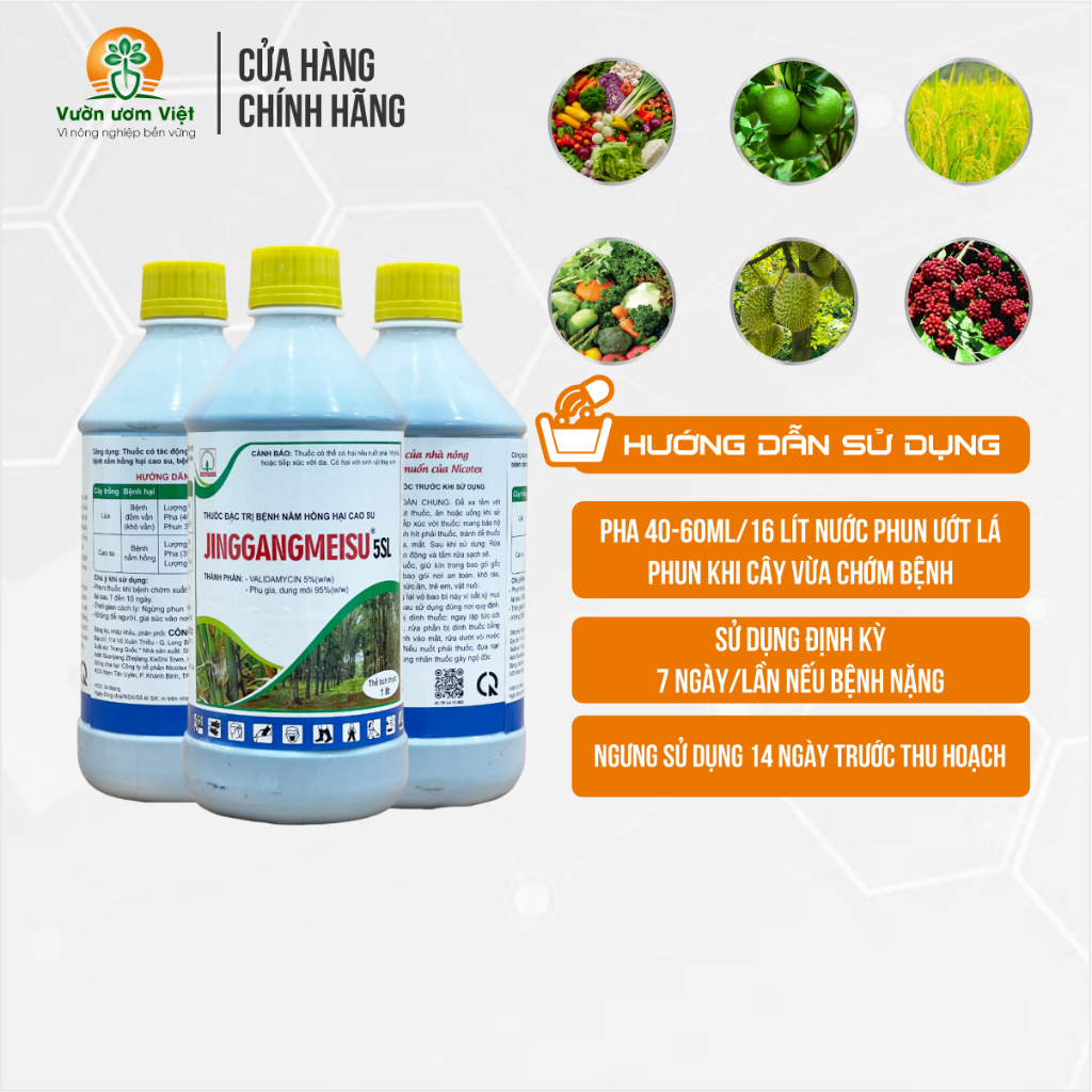 Thuốc trừ bệnh nấm hồng Jinggangmeisu 5SL - ngăn ngừa các loại nấm bệnh phổ rộng khác