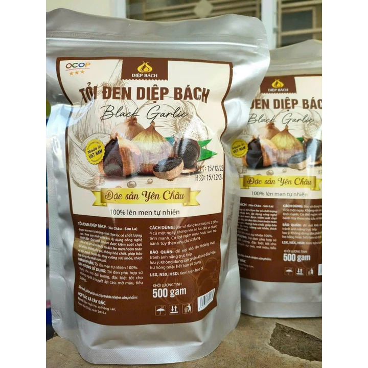 TÚI 500GR TỎI ĐEN DIỆP BÁCH ĐẶC SẢN YÊN CHÂU CAO CẤP