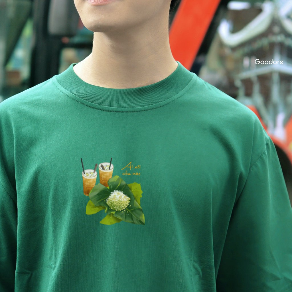Áo thun Oversize cotton unisex nam nữ Goodore Xôi Cốm thoáng mát năng động thiết kế độc đáo