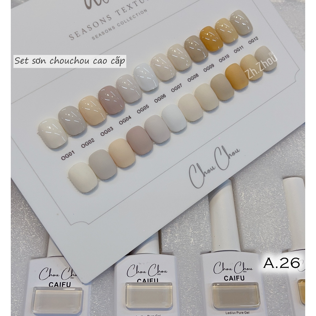 Sơn gel hàn quốc Chouchou, set sơn gel hàn quốc, sơn gel cao cấp ( có tặng kèm bảng màu)