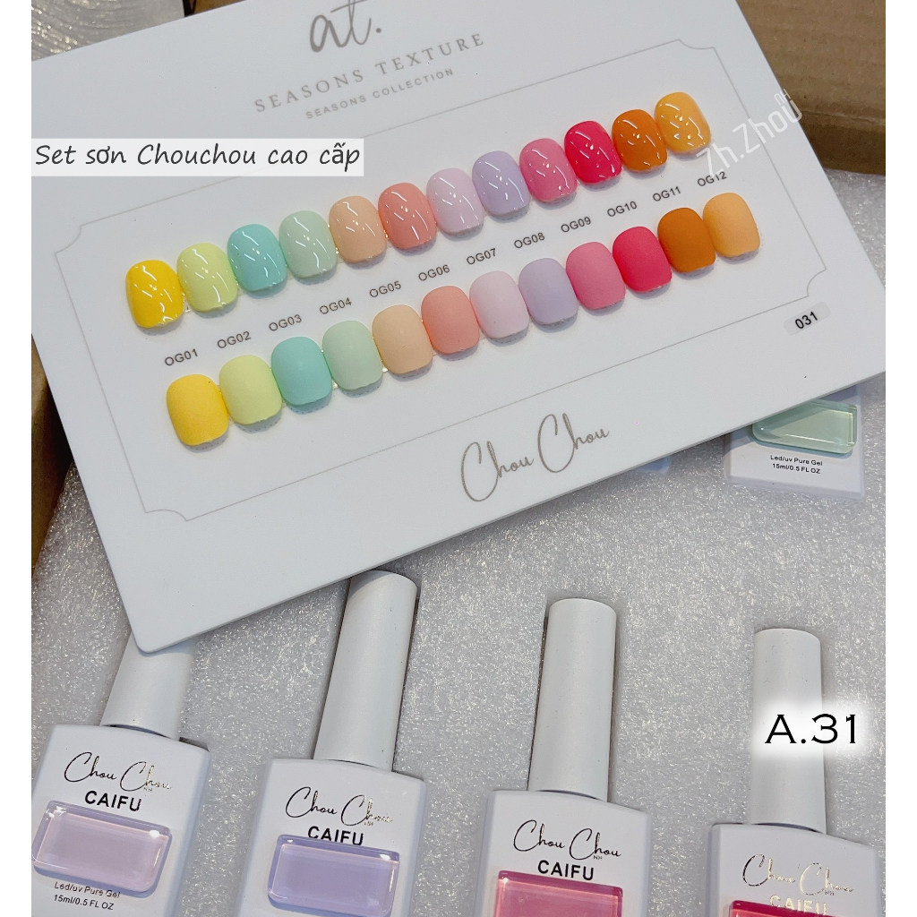 Sơn gel hàn quốc Chouchou, set sơn gel hàn quốc, sơn gel cao cấp ( có tặng kèm bảng màu)