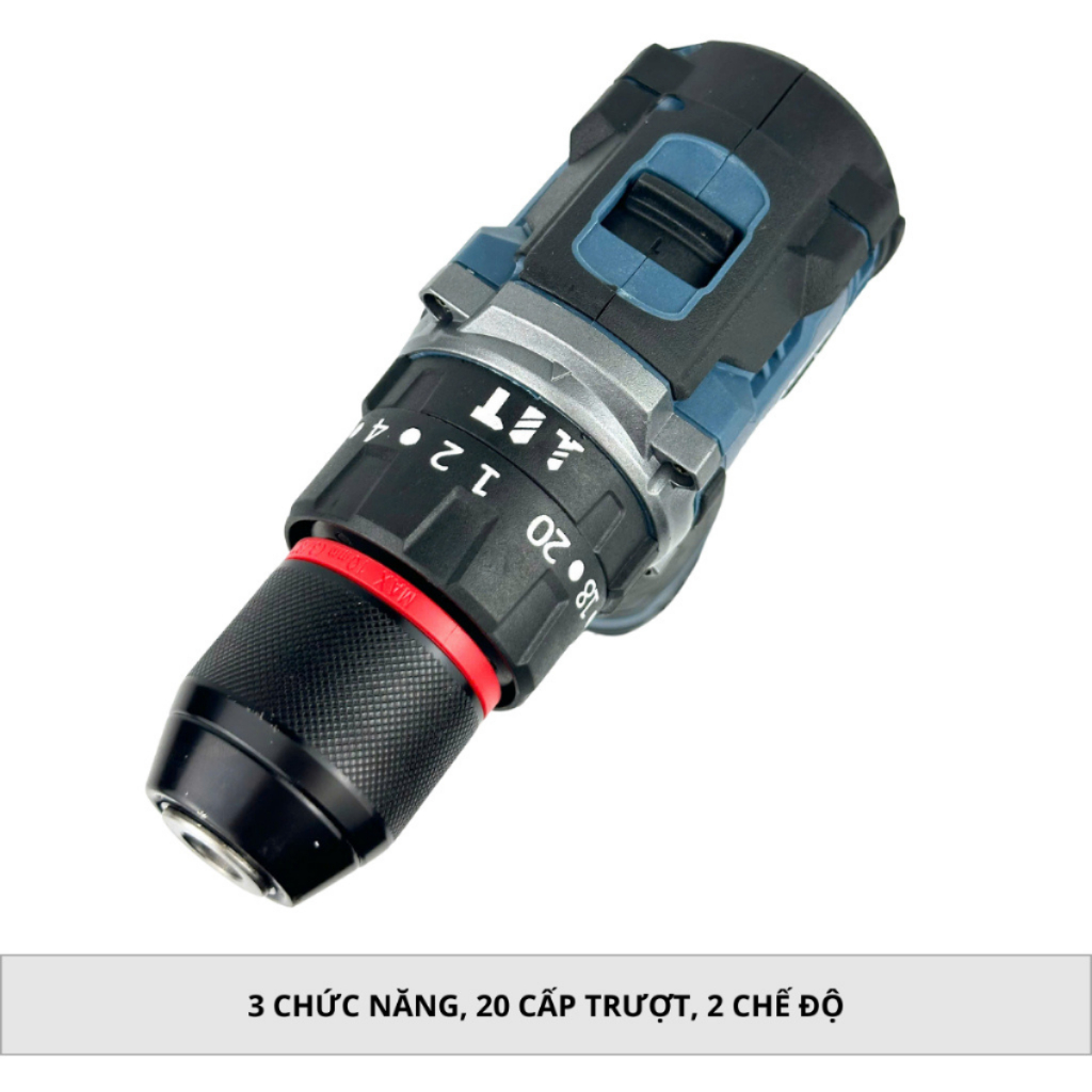 Máy khoan pin Kampro 7018 Động cơ không chổi than, 3 chức năng Đầu kẹp Autolock 10mm