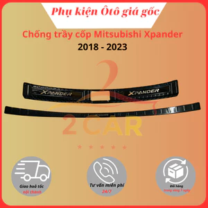 Chống trầy cốp trong, ngoài xe Mitsubishi Xpander 2018 - 2021, 2022-2025 Mẫu Vân Carbon cao cấp