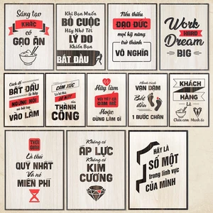 20 mẫu tranh slogan tạo động lực trang trí decor văn phòng làm việc ý nghĩa bằng gỗ MDF cắt khắc laser 2 lớp