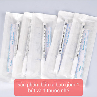 -Bút định hình mày môi nét 1mm, bút có MỰC màu trắng vẽ khuôn trong phun xăm