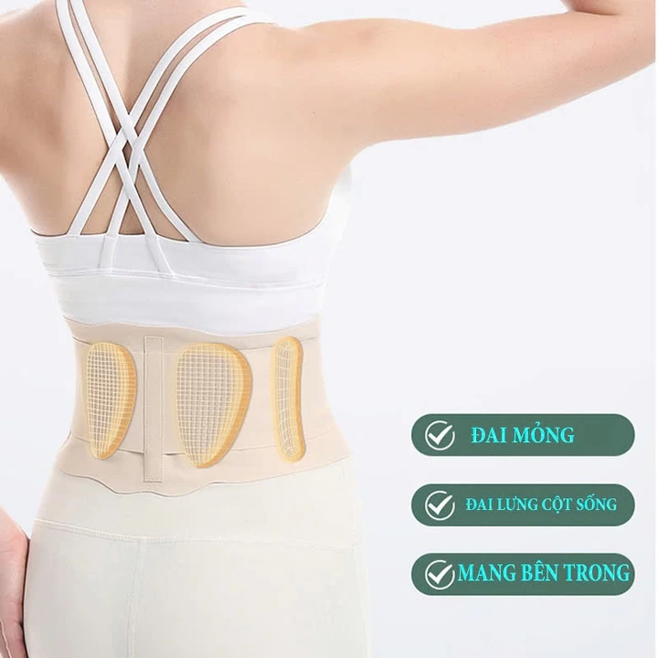 Đai Đeo Thắt Lưng Siêu Mỏng Thoáng Khí Hỗ Trợ Cột Sống Cong Phong Cách Nhật Bản Mùa Hè Cho Nam Và Nữ. Đai lưng hỗ trợ cộ