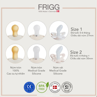 Ti giả Frigg Rope Đan Mạch chất liệu silicone mềm mại kèm hộp cho bé