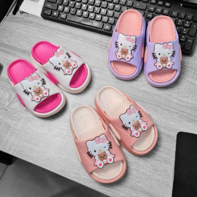 Dép bánh mì siêu nhẹ cho bé gái hình mèo kitty dễ thương mềm êm chân đế cao