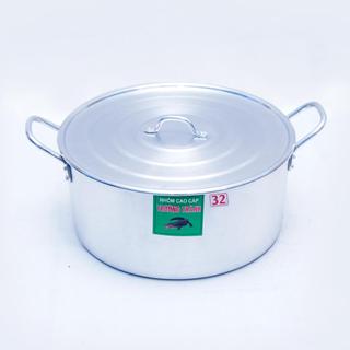 [Kho sỉ] Combo 2 nồi nhôm 28cm va 32cm cao cấp Trường Thành, nồi nhôm nguyên chất dày, đáy 2 lớp