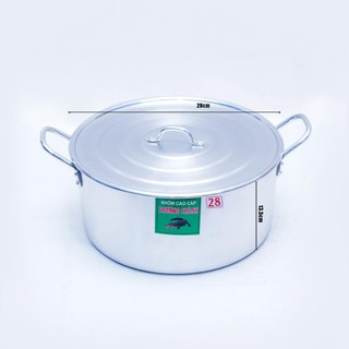 [Kho sỉ] Combo 2 nồi nhôm 28cm va 32cm cao cấp Trường Thành, nồi nhôm nguyên chất dày, đáy 2 lớp