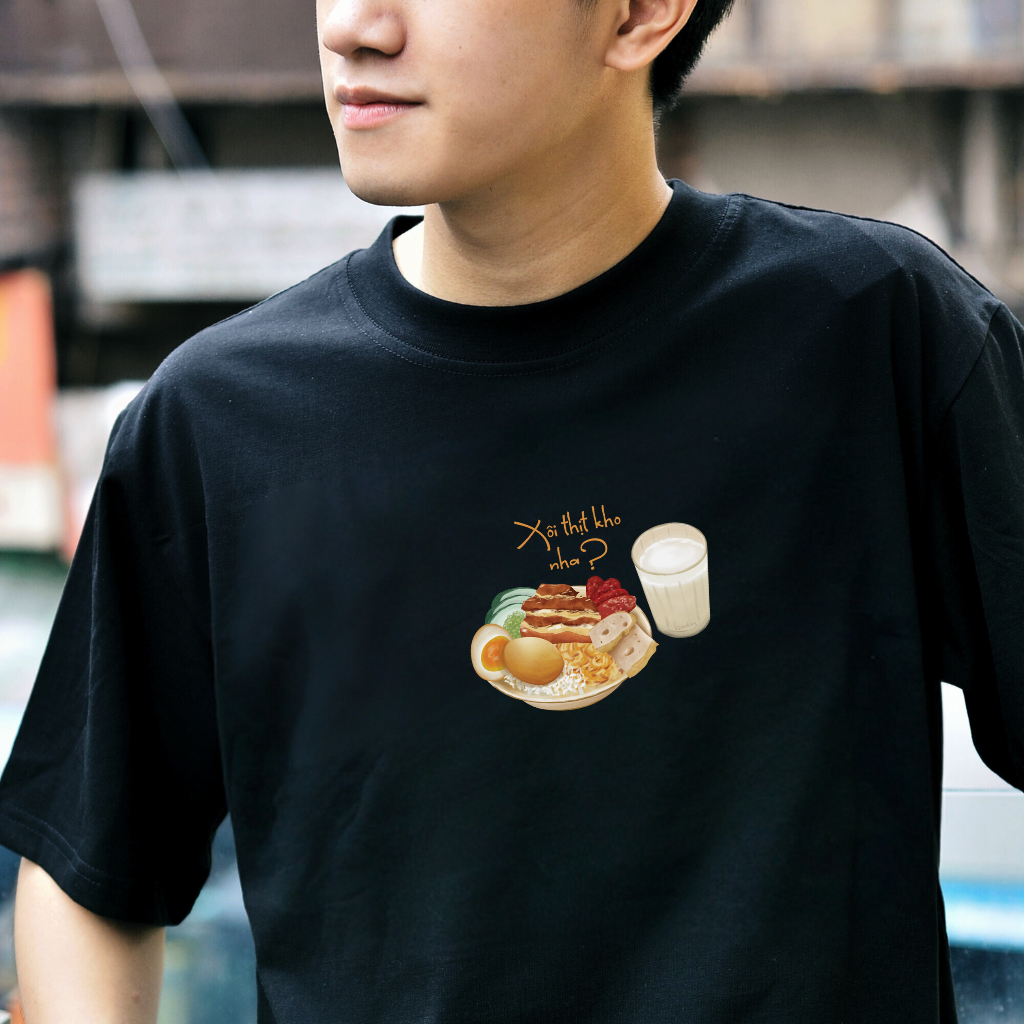 Áo thun Oversize cotton unisex nam nữ Goodore Xôi Thịt Kho thoáng mát năng động thiết kế độc đáo