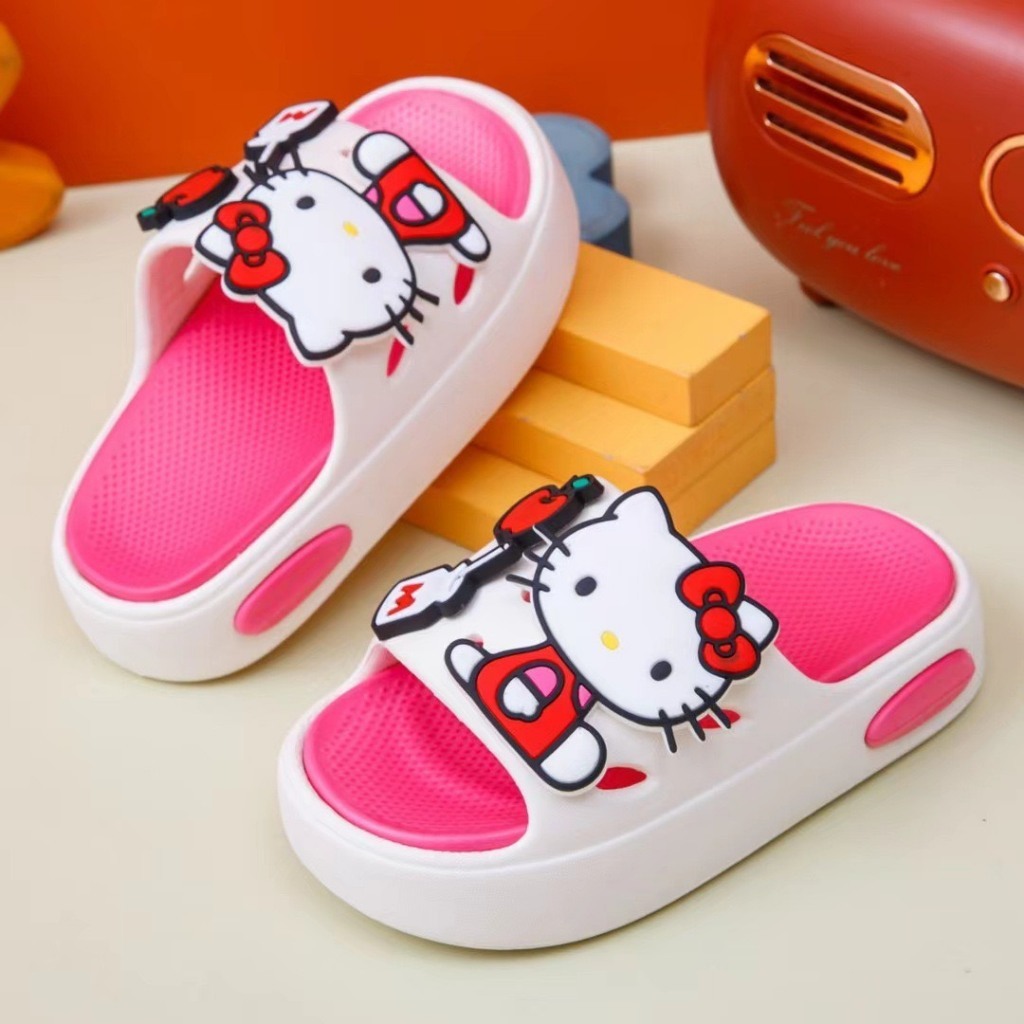 Dép bánh mì 3D hình mèo cho bé gái siêu dễ thương siêu nhẹ cho bé êm chân