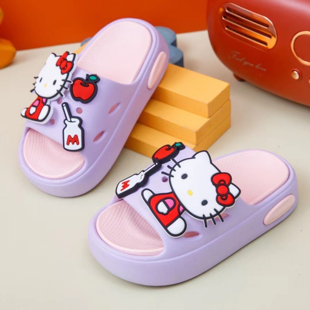 Dép bánh mì 3D hình mèo cho bé gái siêu dễ thương siêu nhẹ cho bé êm chân