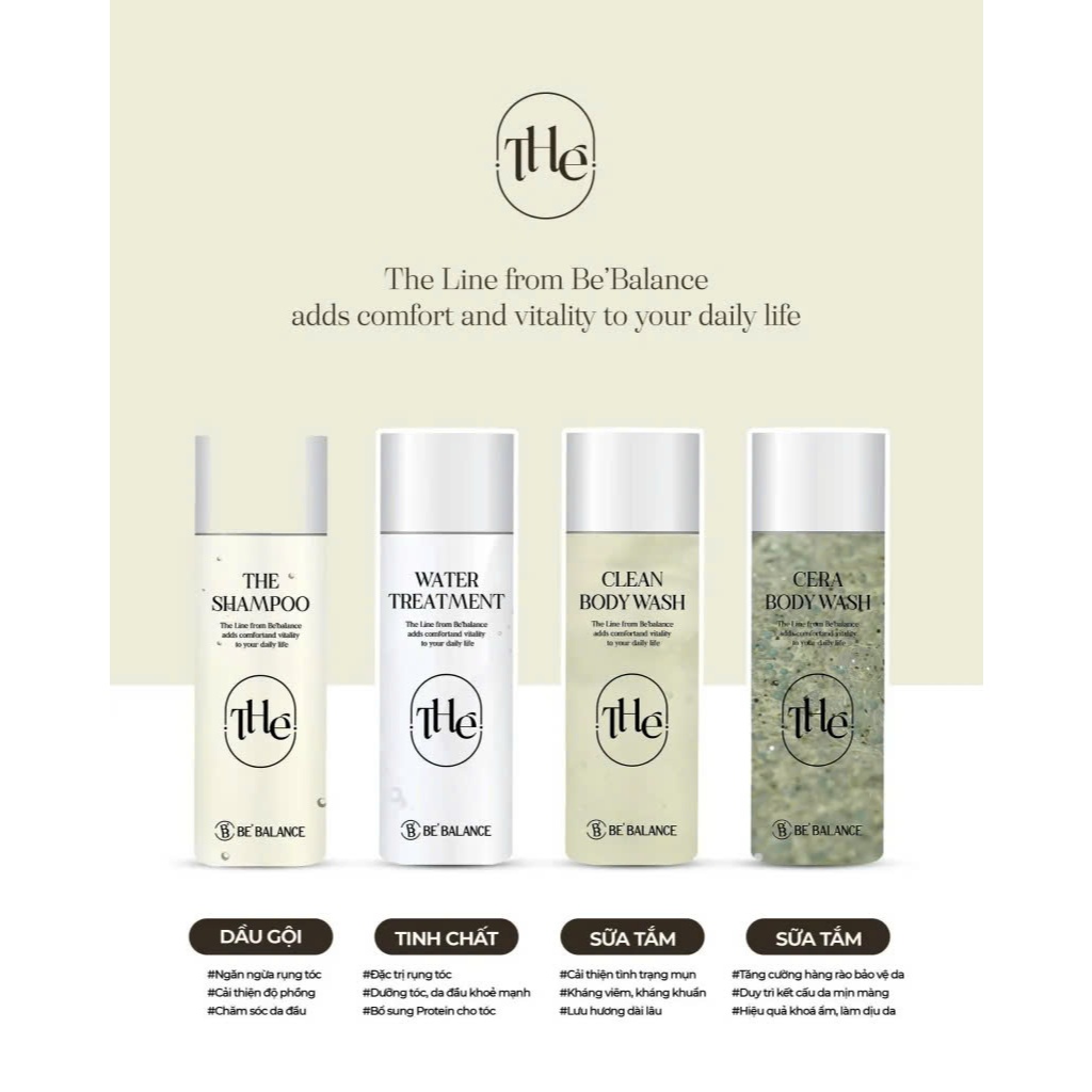 Bộ sản phẩm Travel Kit BEBALANCE 4 sản phẩm chăm sóc tóc và cơ thể (30mlx4)