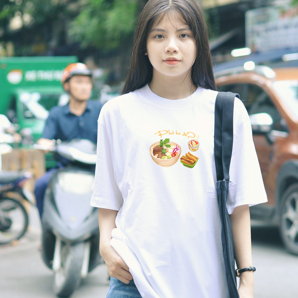 Áo thun Oversize cotton unisex nam nữ Goodore Phở Bò thoáng mát năng động thiết kế độc đáo