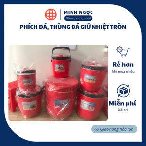 Phích đá, thùng đá giữ nhiệt tròn 10L, 11L, 15L Việt Nhật chất lượng cao AMIZIN