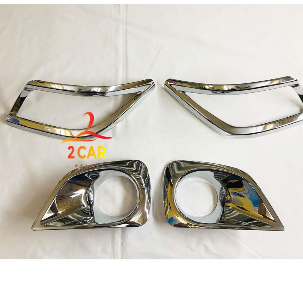 Ốp Viền Đèn Gầm trước Sau xe Toyota Vios 2014- 2017 chất liệu nhựa mạ crom cao cấp