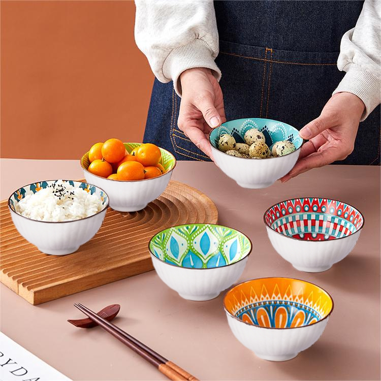 [COD]Bộ bát cao cấp Họa tiết đầy màu sắc / Quà tặng bát lưu niệm / Bộ bát phong cách cung điện / Bảo hành