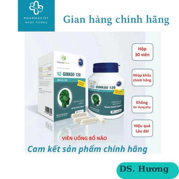 Bổ não NZ - Ginkgo 120 Everyday health hoạt huyết dưỡng não tăng tuần hoàn não cải thiện trí nhớ tăng khả năng tập trung