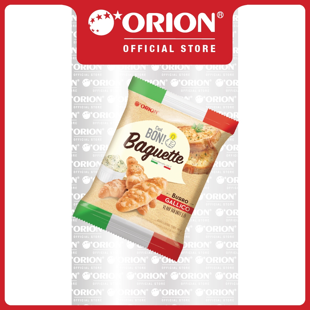 Ảnh Combo 5 gói Bánh Nướng Giòn C'est Bon Orion Baguette Vị Bơ Tỏi Đút Lò (Túi 5 gói) 1