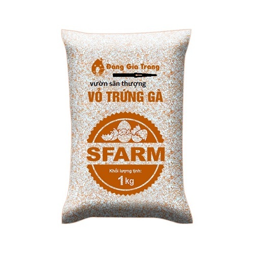 Gói 1kg Vỏ Trứng Gà Sfarm Đã Xử Lý size 2_3mm, Cung cấp Can.xi cho Cây, Cân Bằng Ph Đất