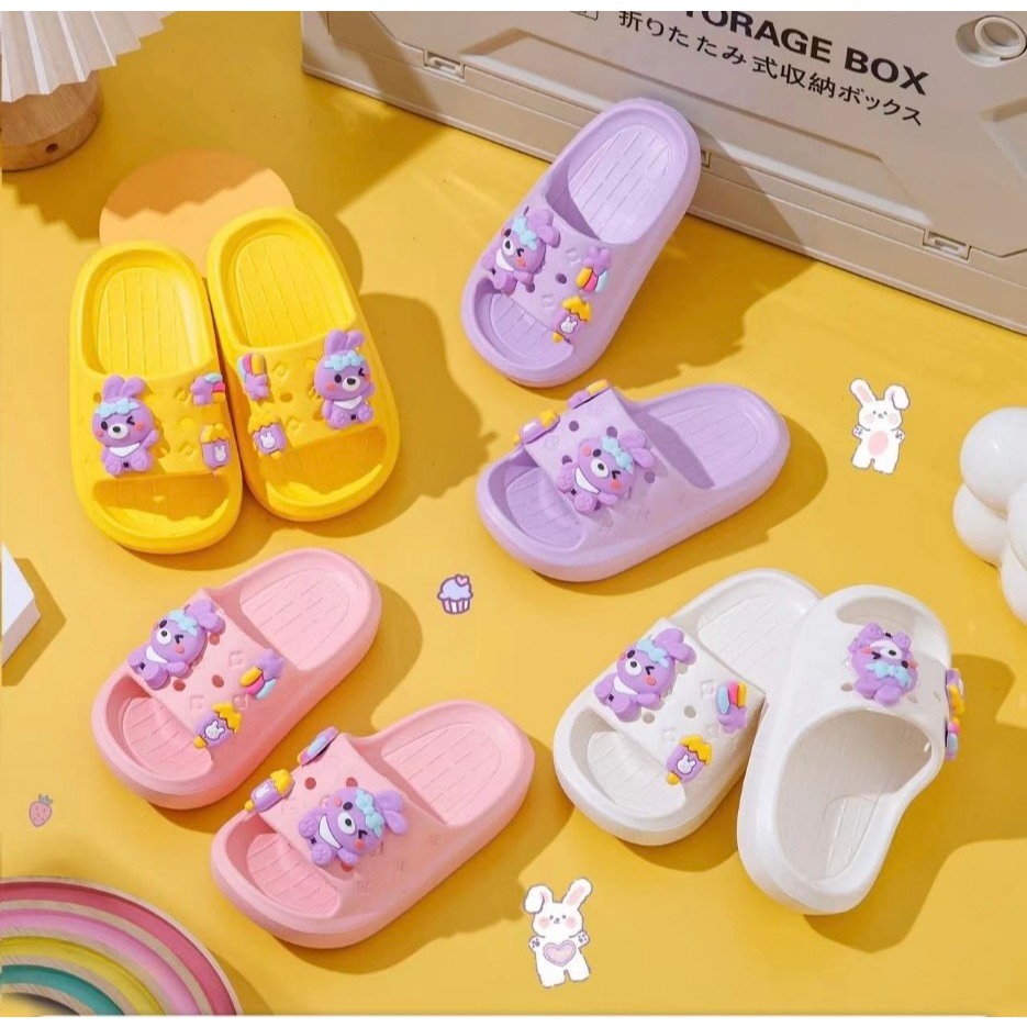 Dép bánh mì cho bé gái hình ngựa pony cầu vòng siêu mềm êm chân chống trượt cho bé
