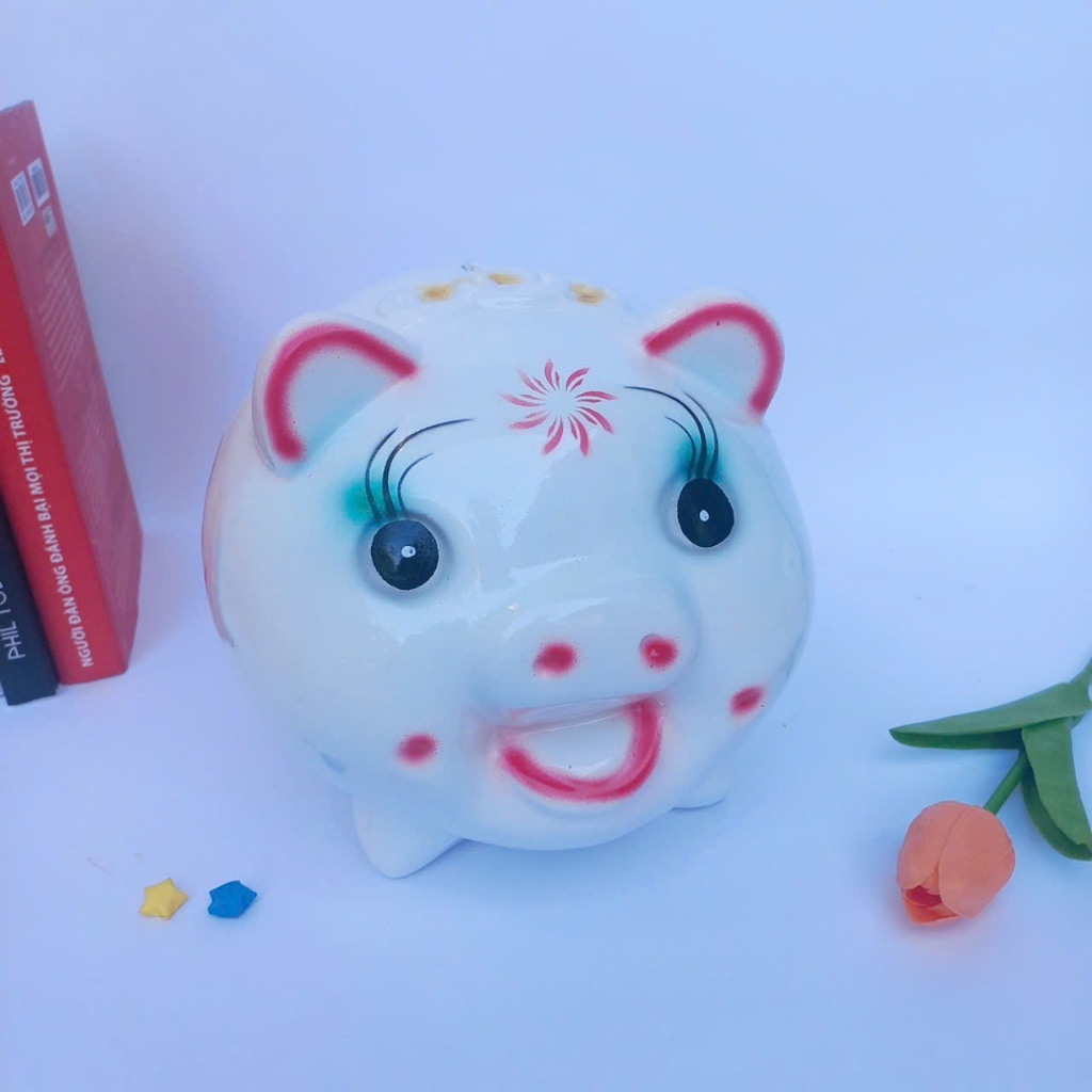 Lợn đất heo đất ống tiết kiệm size vừa cute đáng yêu-heodattintin
