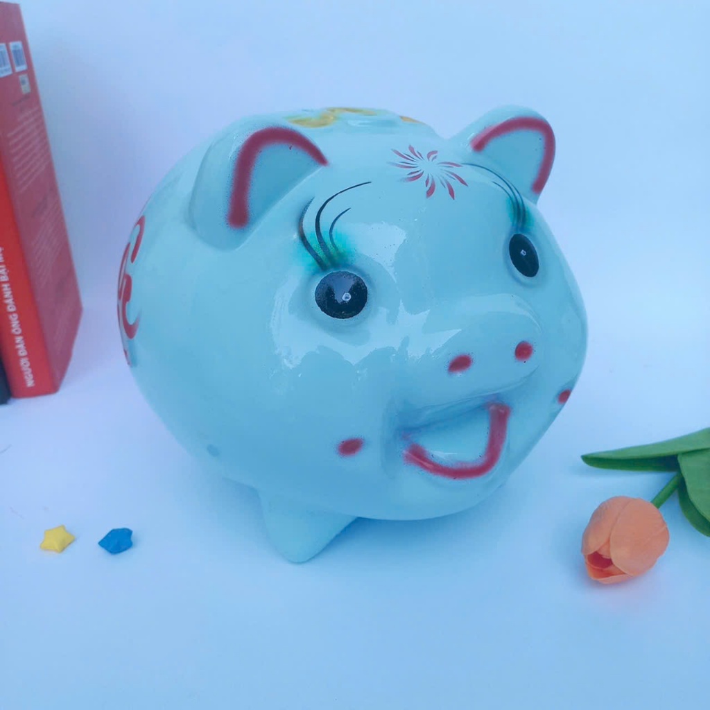Lợn đất heo đất ống tiết kiệm size vừa cute đáng yêu-heodattintin