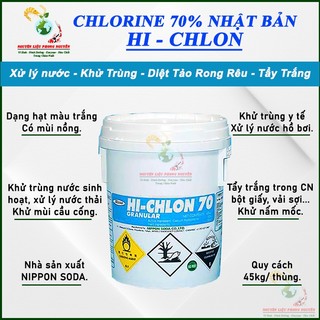 3kg Clo Nhật Bản HI - CHLON 70%, Tấy Rêu,Tảo, Xử Lý Nước Hồ Bơi, Khử Trùng Nhà Cửa