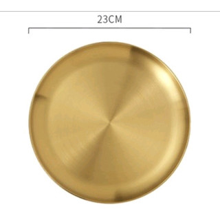 -Khay đĩa tròn inox mạ màu vàng, màu bạc rất sang trọng