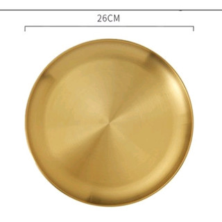 -Khay đĩa tròn inox mạ màu vàng, màu bạc rất sang trọng