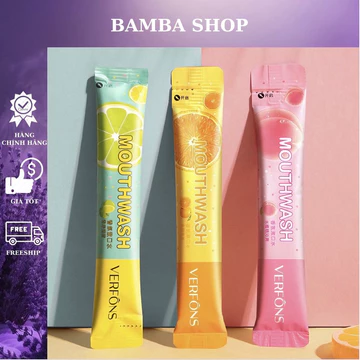 Nước súc miệng VERFÔNS hương hoa quả thơm miệng - gói nước súc miệng hoa quả