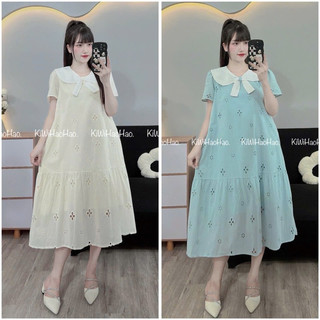 VÁY BẦU - REN HOA LỖ CỔ NƠ - 2 MÀU { Freeship }