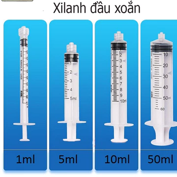 Hộp 100 Bơm kim tiêm xilanh xoắn Luer-Lock tiết kiệm tinh chất tiêm prp lắp đầu kim meso 34G MPV 1ml 3ML 5ml 10ml