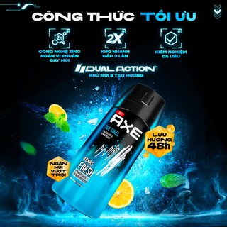 Combo Xịt nước hoa nam toàn thân AXE 135ml, lưu hương và khử mùi lên đến 48h