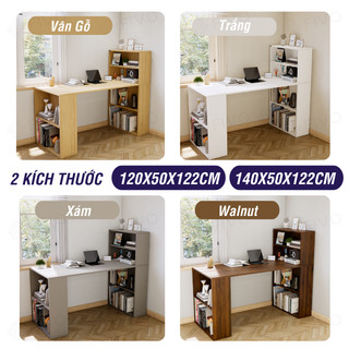 Bộ Bàn Ghế Làm Việc Gỗ Kết Hợp Kệ Sách FIVO FD03 Đa Năng, Thiết Kế 2 Trong 1, Ngăn Kệ Rộng Rãi, Dễ Dàng Lắp Ráp