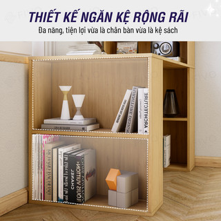 Bộ Bàn Ghế Làm Việc Gỗ Kết Hợp Kệ Sách FIVO FD03 Đa Năng, Thiết Kế 2 Trong 1, Ngăn Kệ Rộng Rãi, Dễ Dàng Lắp Ráp