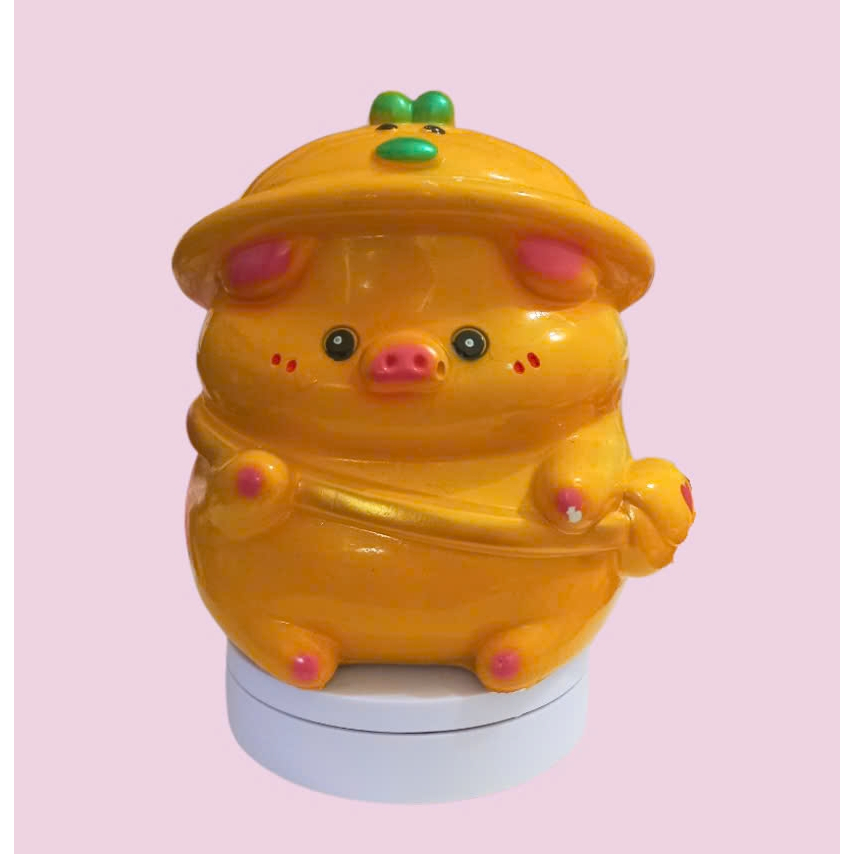 Heo đất lợn đất tiết kiệm Heo đội mũ vịt đeo túi size nhỏ- heo đất tiết kiệm trang trí, decor