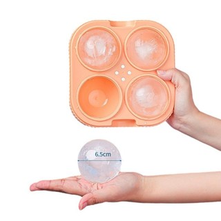 Khay Làm Đá Hình Cầu Chất Liệu Silicone An Toàn Cho Thực Phẩm Dễ Dàng Lấy Đá, Có Phiễu Liền Rót Nước Tiện Dụng