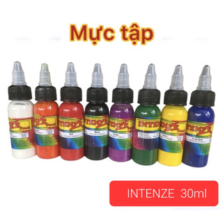 -Mực tập phun xăm Intenze 30ml dành cho người học xăm để luyện tập hàng ngày tiết kiệm, siêu rẻ